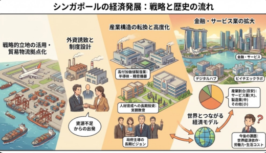 シンガポールが発展した理由が分かる経済成長戦略と転換点の歴史・産業の特徴を解説