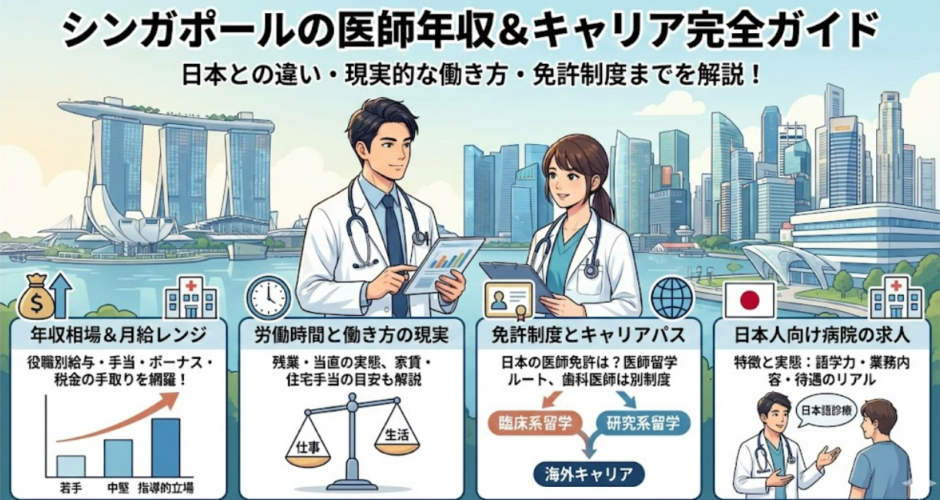 シンガポールでの医師の年収の実態とは？給与相場と働き方を徹底解説