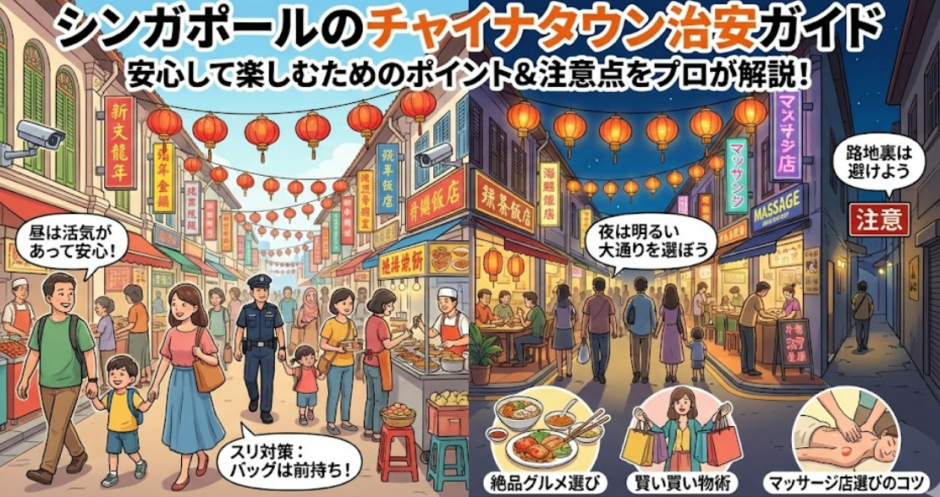 シンガポールのチャイナタウンの治安は大丈夫？夜の安全性と危険回避策