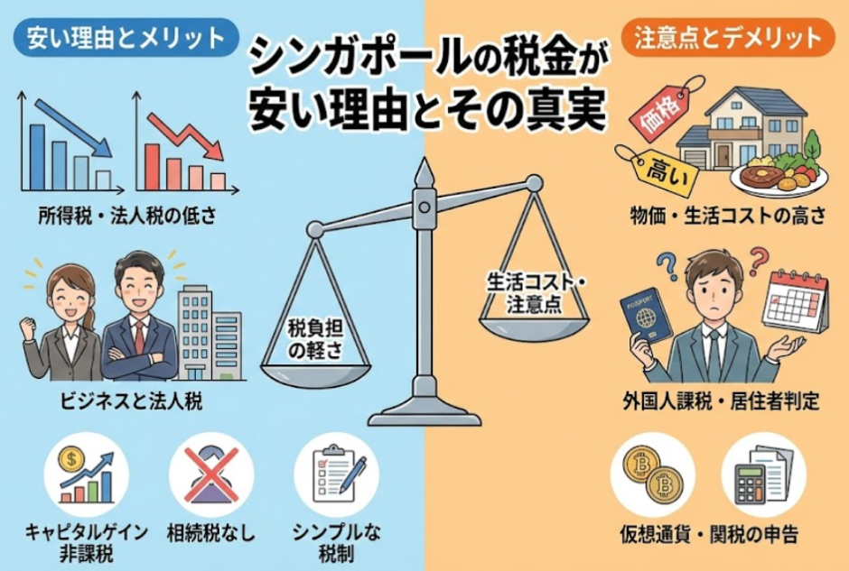 シンガポールの税金が安い理由を徹底解説｜所得税・法人税・移住までに知るべき税制を網羅