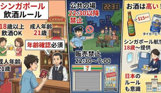 シンガポールの飲酒年齢の全ルール解説！日本人が失敗しない注意点