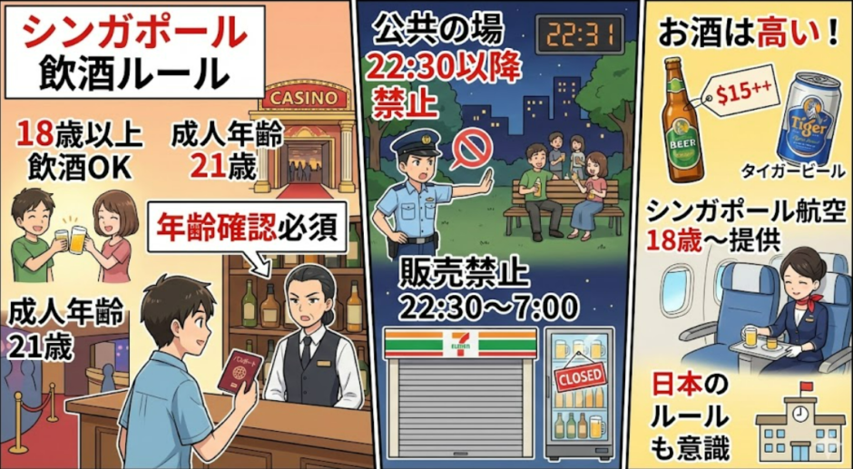 シンガポールの飲酒年齢の全ルール解説！日本人が失敗しない注意点