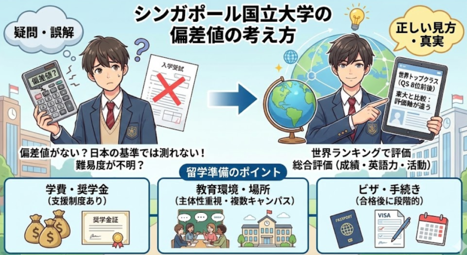 シンガポール国立大学に偏差値は存在しない？世界ランキングと東大との比較で徹底解説