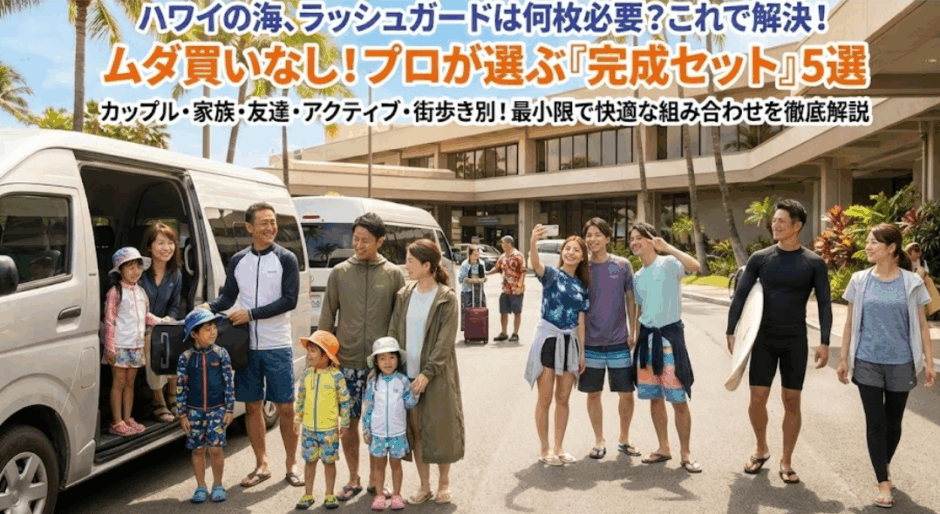 ハワイ用ラッシュガード完成セット決定版｜家族構成別に「何を何枚買えばいいか」丸ごと解説